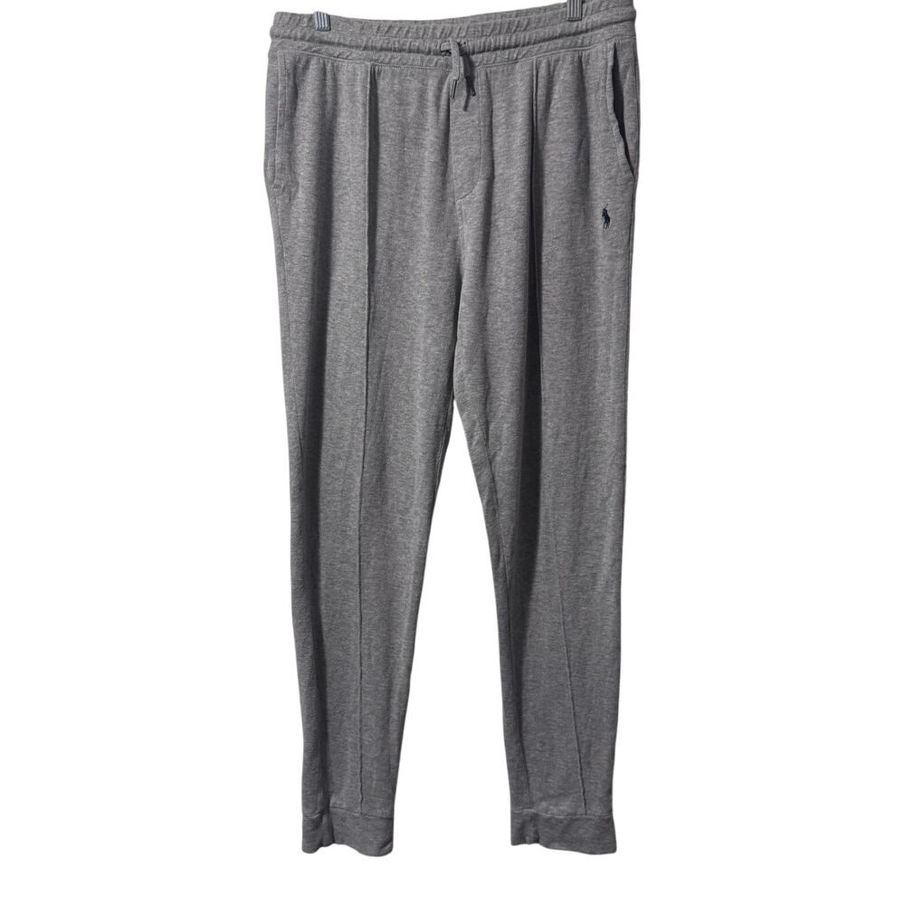 Polo Ralph Lauren Pants Mens Large Gray Fleece Sweatpants Jogger Logo Drawstring
